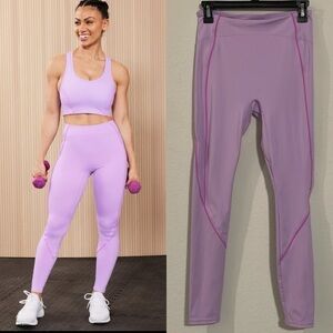 Fabletics Women’s Leggings Small Purple Motion 356+ High Waisted Piped Stretch